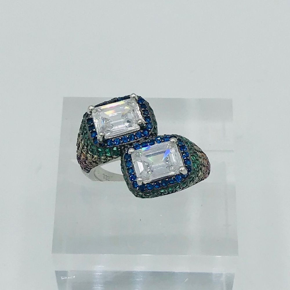 NWT PRIDE RAINBOW STERLING SILVER COCKTAIL RING - Picture 8 of 11
